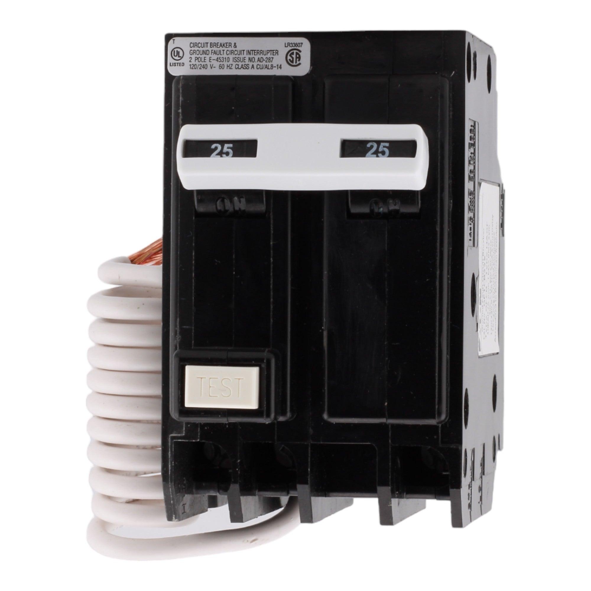 Eaton GFTCB225 25 Amp Double Pole 240V Pigtail-Neutral GFCI Ground Fault Circuit Breaker UL - Image 2