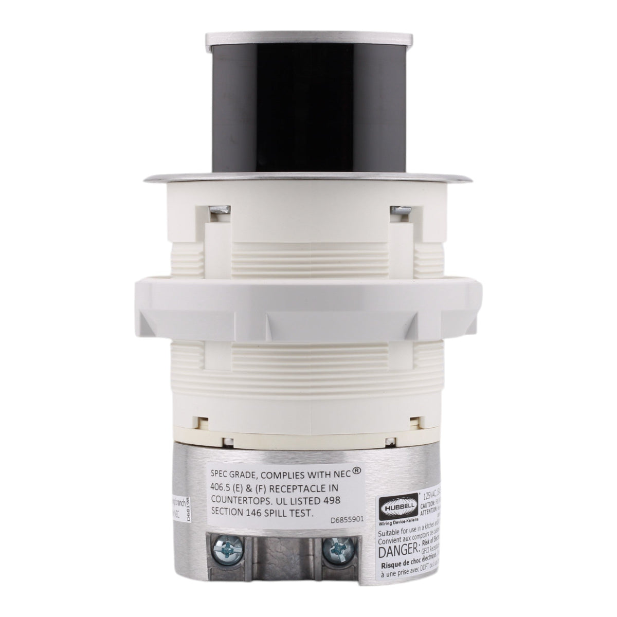 Hubbell Wiring, RCT200ALU, 15 Amps, 125 Volts, 2-Pole, Kitchen Counter Receptacle, Surface Mount, Tamper Resistant, Aluminum - Image 4