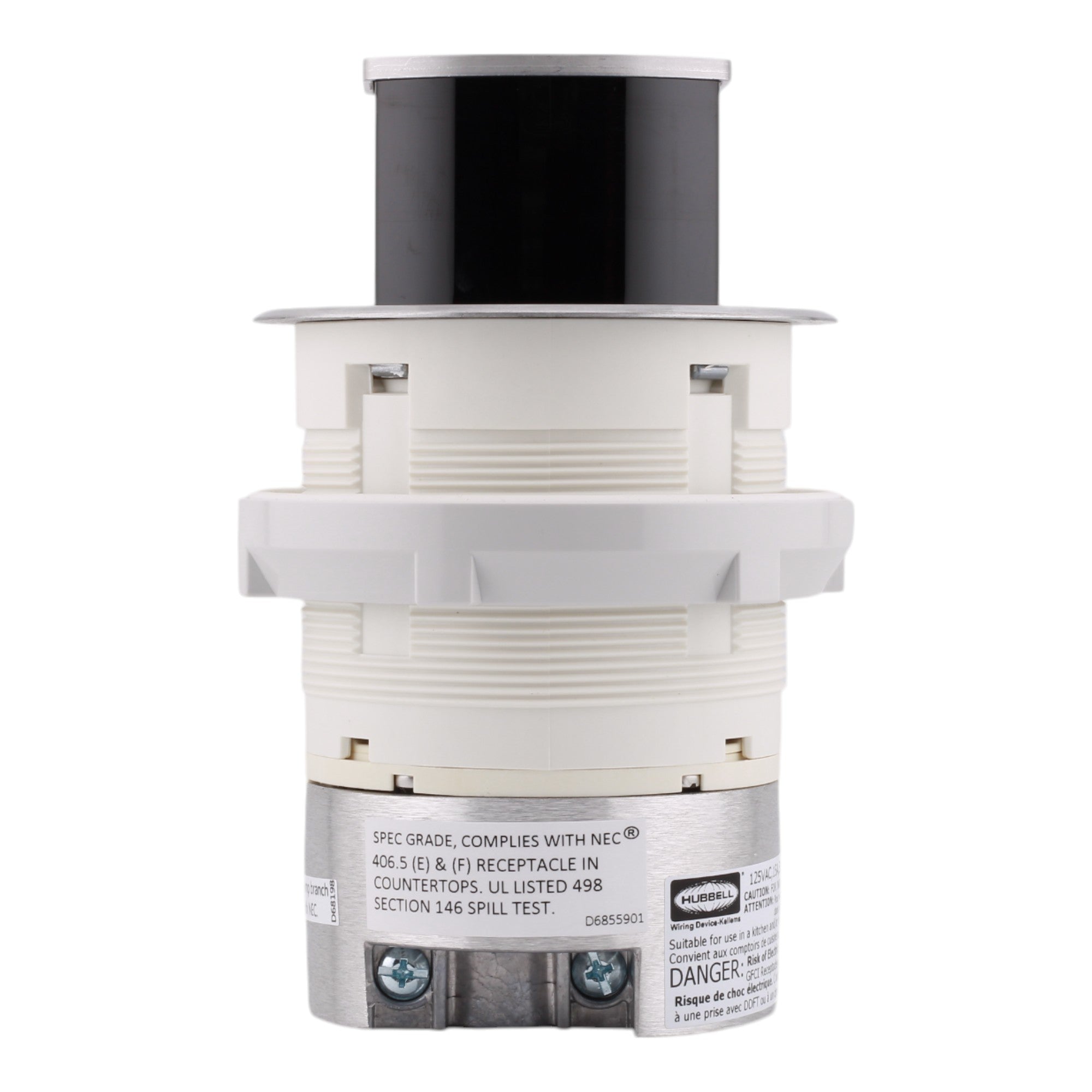 Hubbell Wiring, RCT200ALU, 15 Amps, 125 Volts, 2-Pole, Kitchen Counter Receptacle, Surface Mount, Tamper Resistant, Aluminum - Image 4