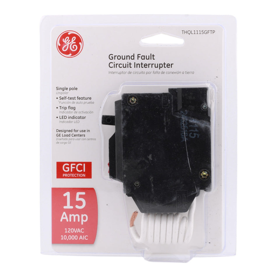 GE THQL1115GFTP 15A 1P 120V GFCI Self-Test Circuit Breaker - Image 2