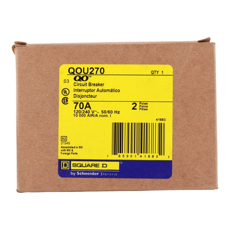 Square D QOU, QOU270, 70A, 2P, 120/240V, Standard, Unit Mount, Circuit Breaker - Image 3
