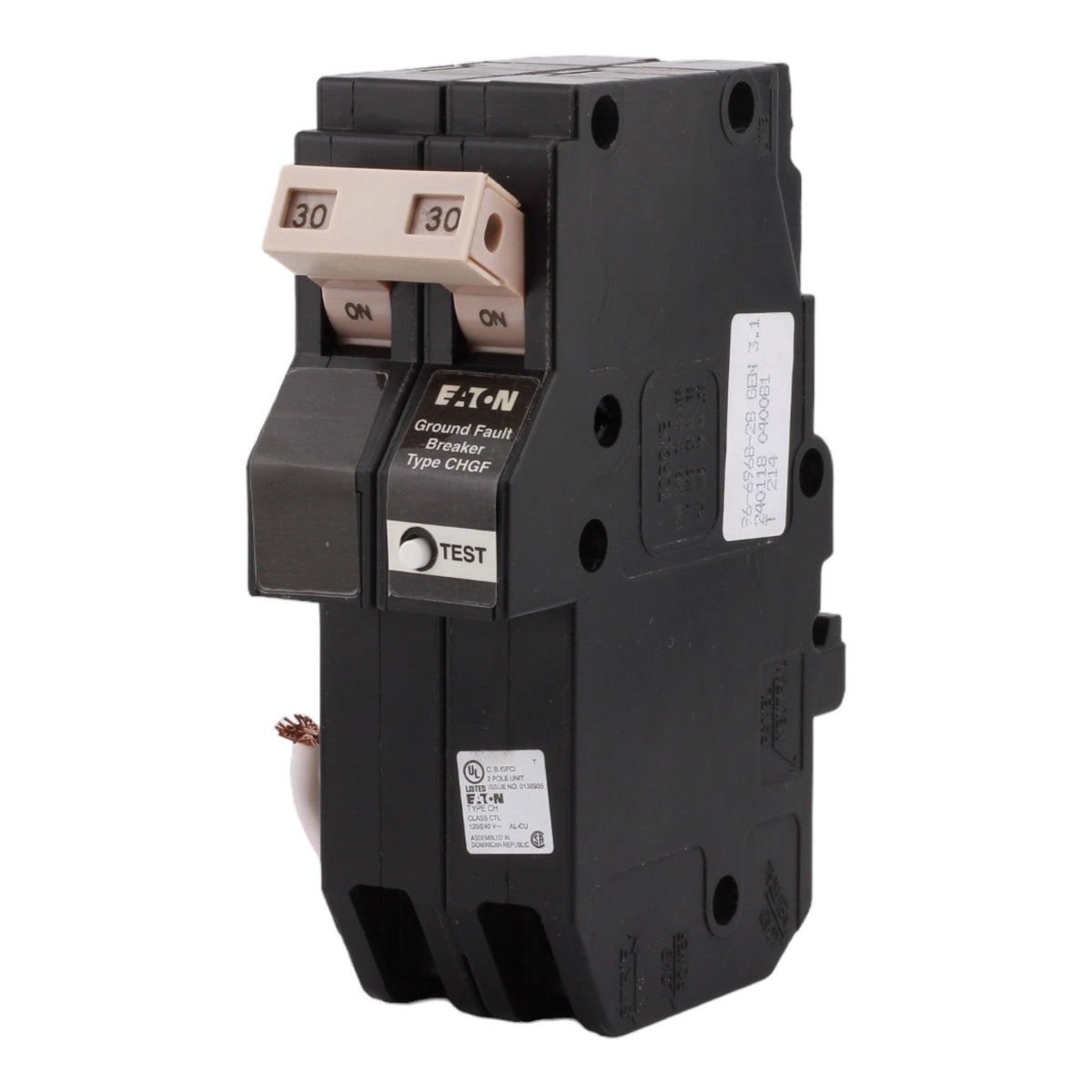 Eaton CH CHN230GF 30A 2P 120/240V GFCI Pigtail Neutral Circuit Breaker - Image 3