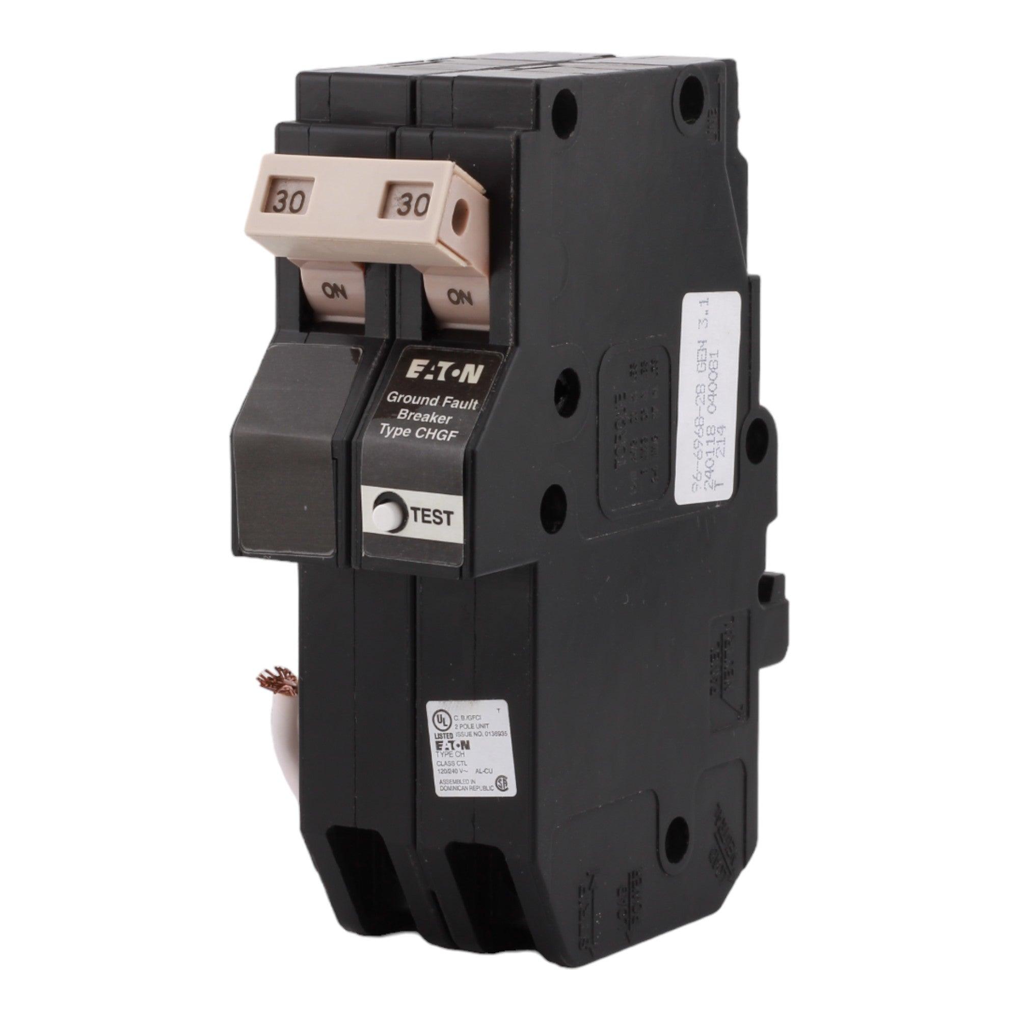 Eaton CH CHN230GF 30A 2P 120/240V GFCI Pigtail Neutral Circuit Breaker - Image 3