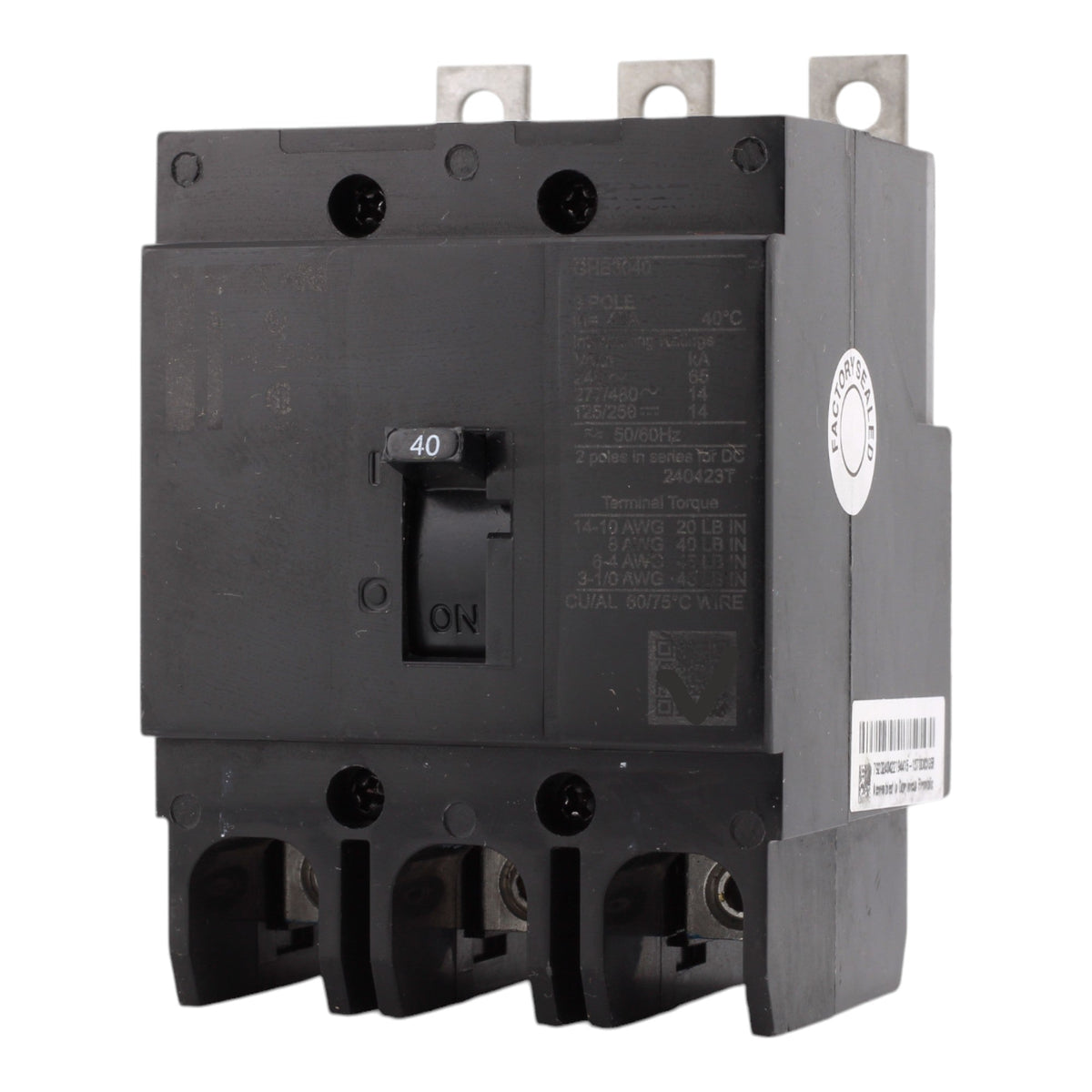 Eaton GHB3040 40A 480Y/277V 3P Molded Case Circuit Breaker, Fixed Thermal Magnetic - Image 3