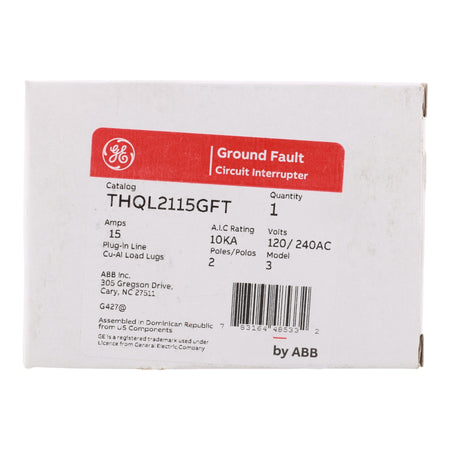 GE THQL2115GFT 15A 2P 120/240V GFCI Circuit Breaker - Image 2