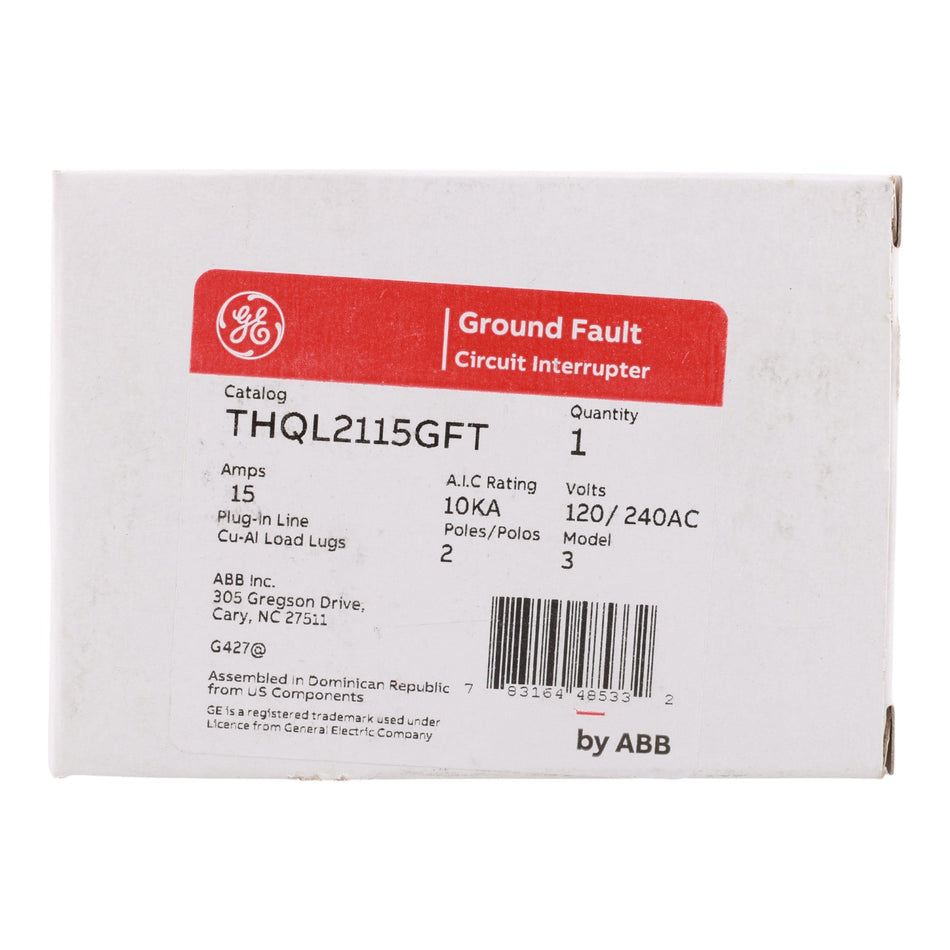 GE THQL2115GFT 15A 2P 120/240V GFCI Circuit Breaker - Image 2