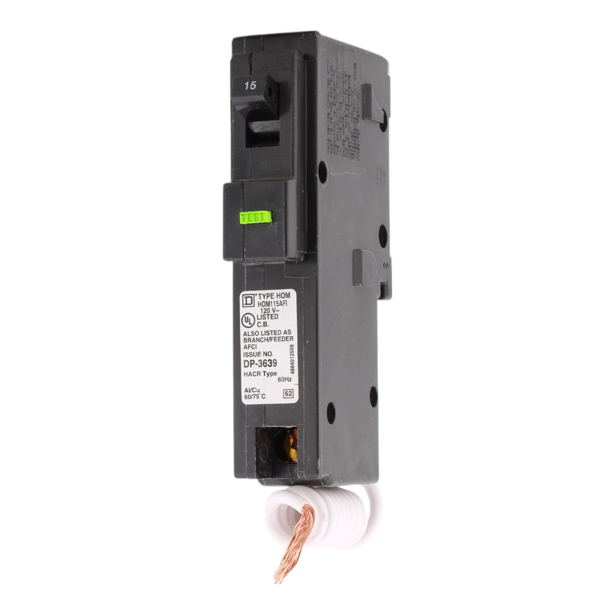 Square D HOM115AFI 15A 120V 1-Pole AFCI Circuit Breaker Pigtail Neutral - Image 3