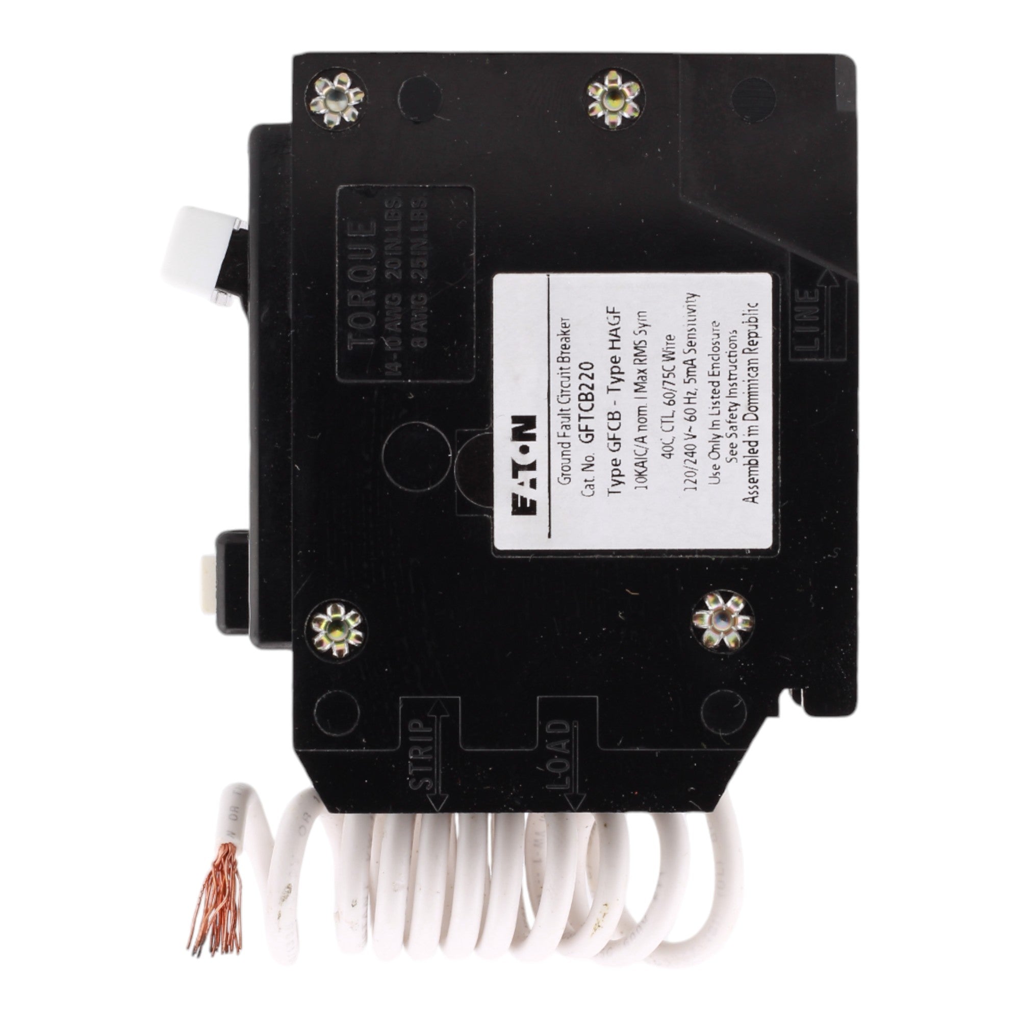 Eaton GFTCB220 20A 2-Pole BR GFCI Circuit Breaker, Plug-On, 240V, UL - Image 5