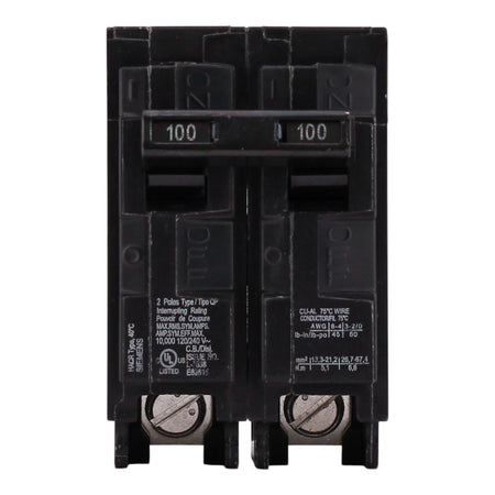 Siemens Q2100 100 Amps 120/240 Volts Double Pole Thermal Magnetic Circuit Breaker, Plug-In Mount - Image 3