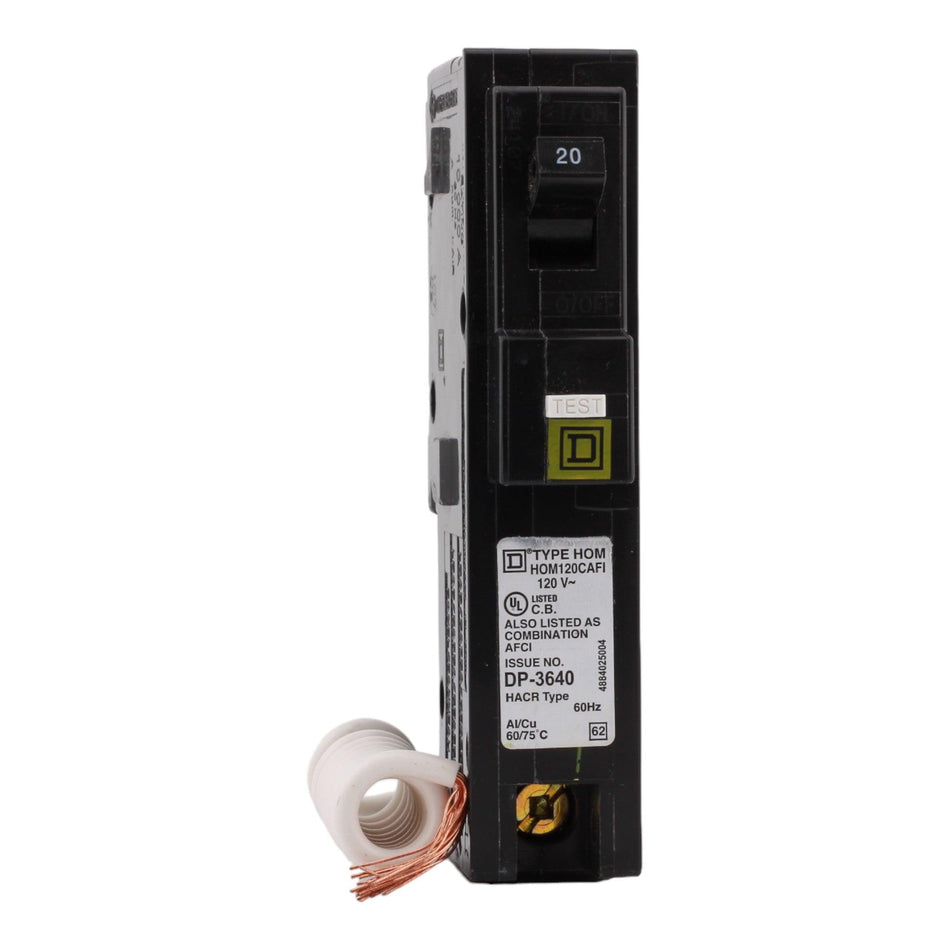 Square D HOM120CAFI 20 Amp Single Pole 120V Pigtail-Neutral AFCI Arc Fault Circuit Breaker UL - Image 2