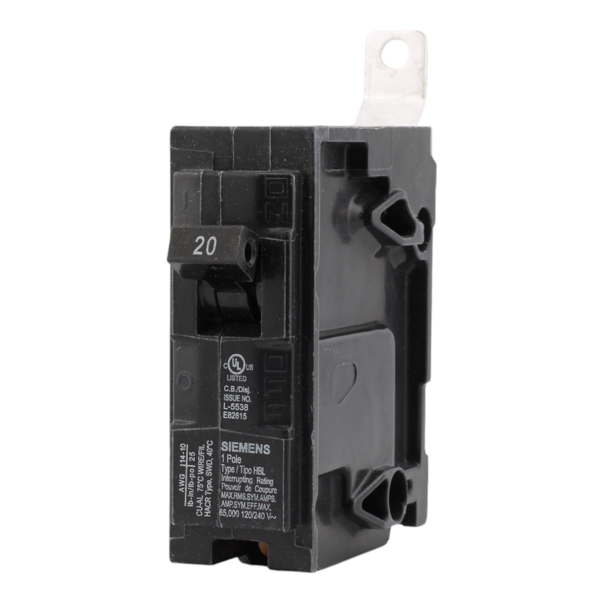 Siemens HBL B120HH 20A 1P 120V Circuit Breaker - Image 2