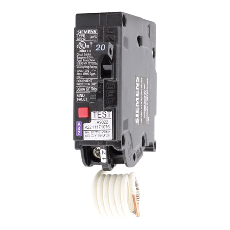 Siemens QE120H 20 Amp Single Pole 120V Pigtail Neutral GFCI Equipment Protection Circuit Breaker UL - Image 3