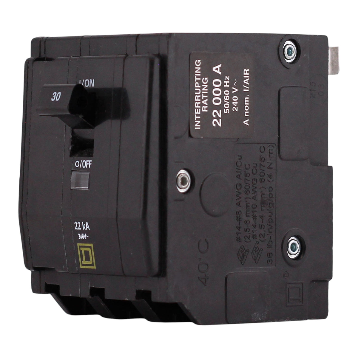 Square D QO, QO330VH, 30A, 3P, 240V, 22kA, Plug-In, Circuit Breaker - Image 2