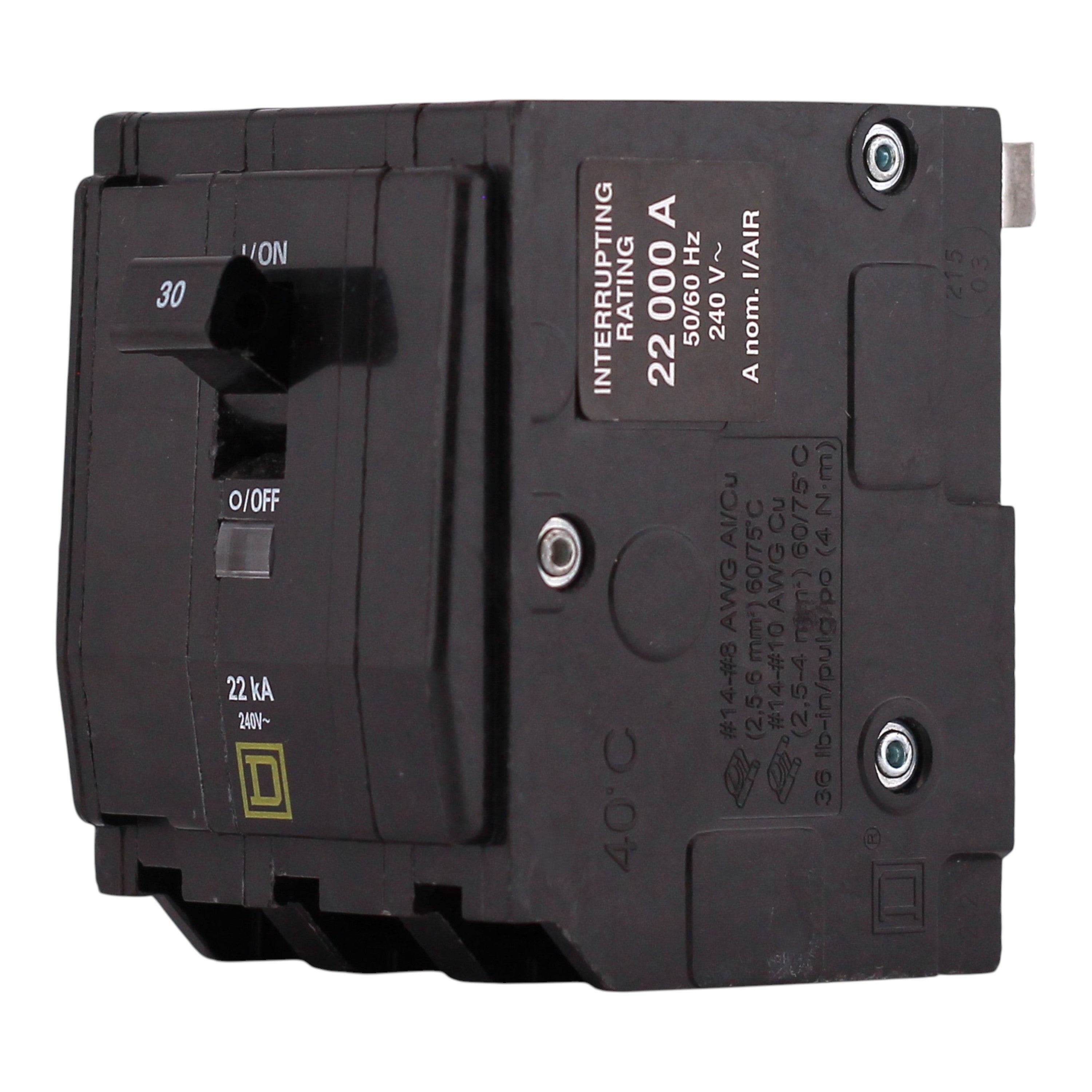Square D QO, QO330VH, 30A, 3P, 240V, 22kA, Plug-In, Circuit Breaker - Image 2