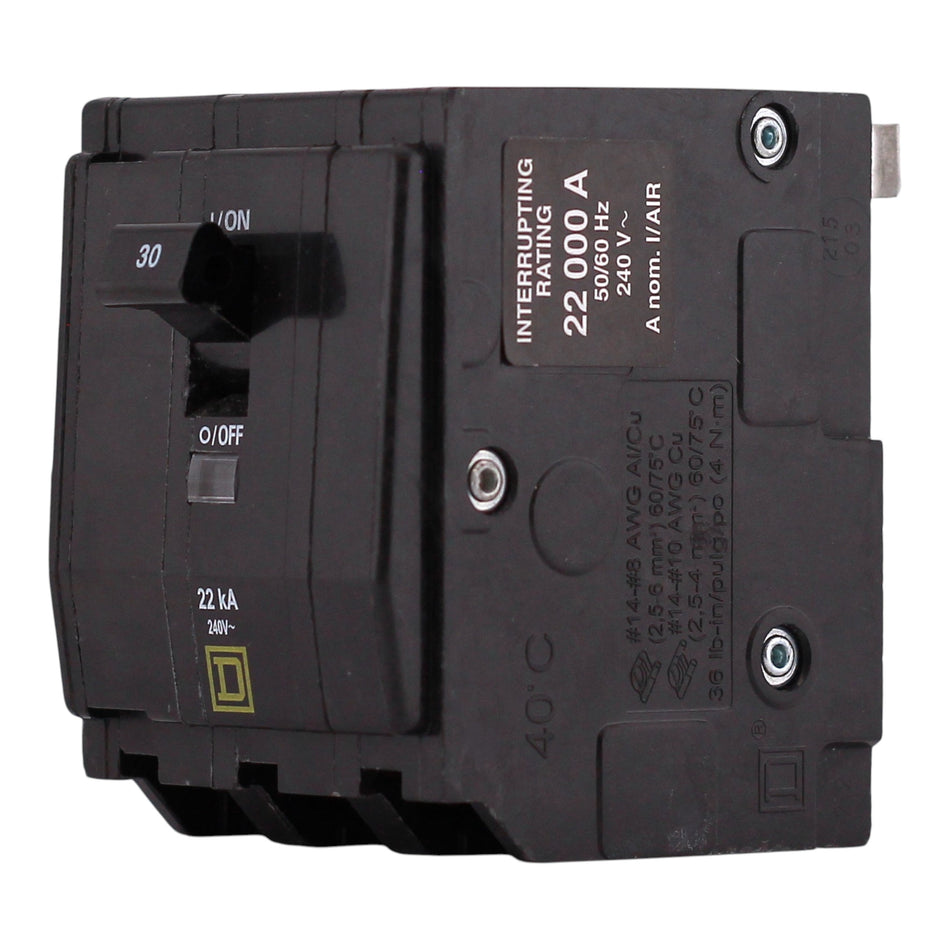 Square D QO, QO330VH, 30A, 3P, 240V, 22kA, Plug-In, Circuit Breaker - Image 2