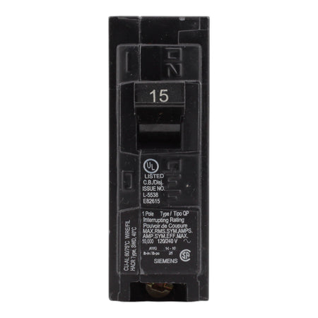 Siemens Q115 15 Amps 120 Volts Single Pole Thermal Magnetic Circuit Breaker Plug-In Type QP - Image 2