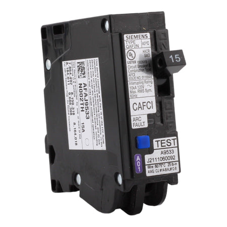 Siemens QA115AFCN 15A 1P 120V AFCI Plug on Neutral Circuit Breaker