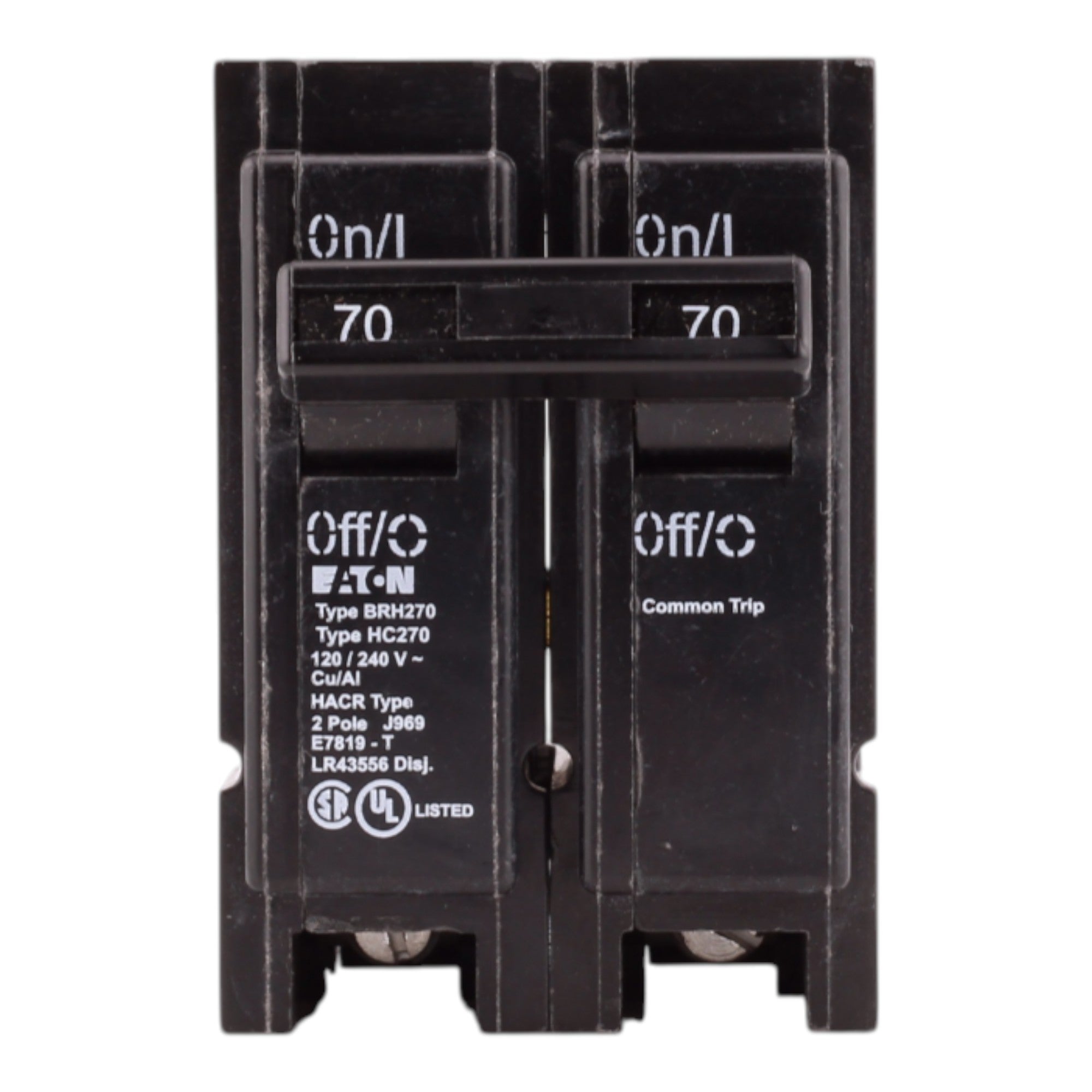 Eaton BR BRH270 70A 2P 120/240V Thermal Magnetic Plug-On Circuit Breaker - Image 3