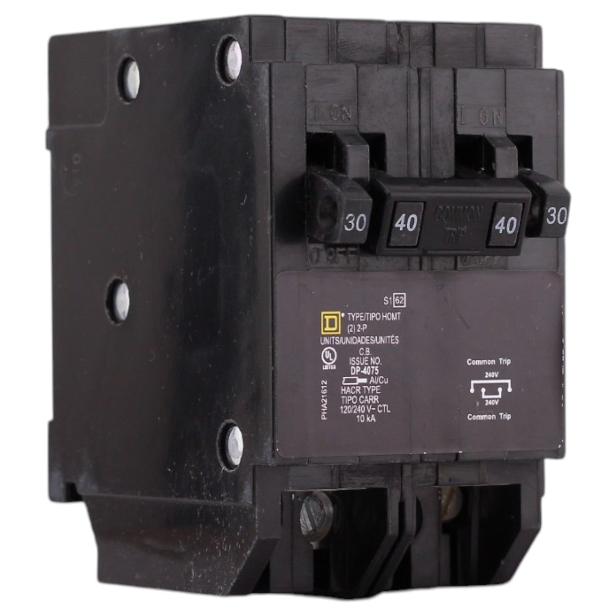 Square D Homeline, HOMT230240, 30A/40A, 2P/2P, 120/240V, Quadplex, Circuit Breaker