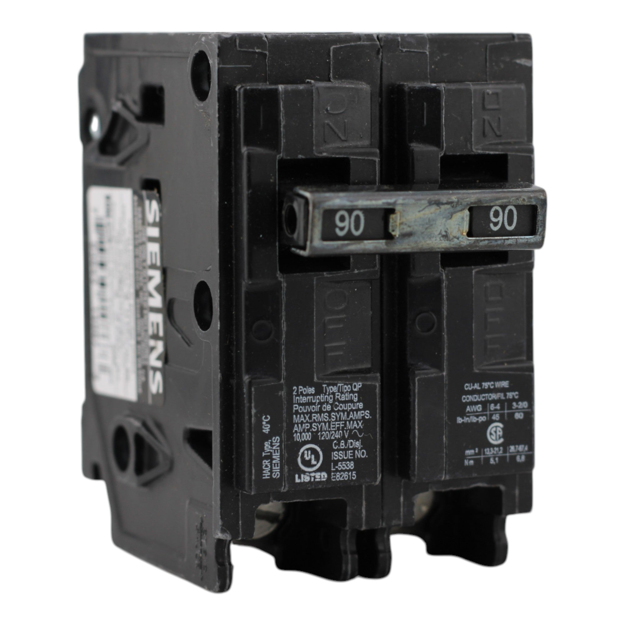 Siemens QP Q290H 90A 2P 120/240V Standard Circuit Breaker