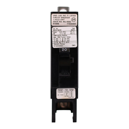 Siemens BQCH1B020, 20A, 1P, 120/277V, Bolt-On, Circuit Breaker - Image 3