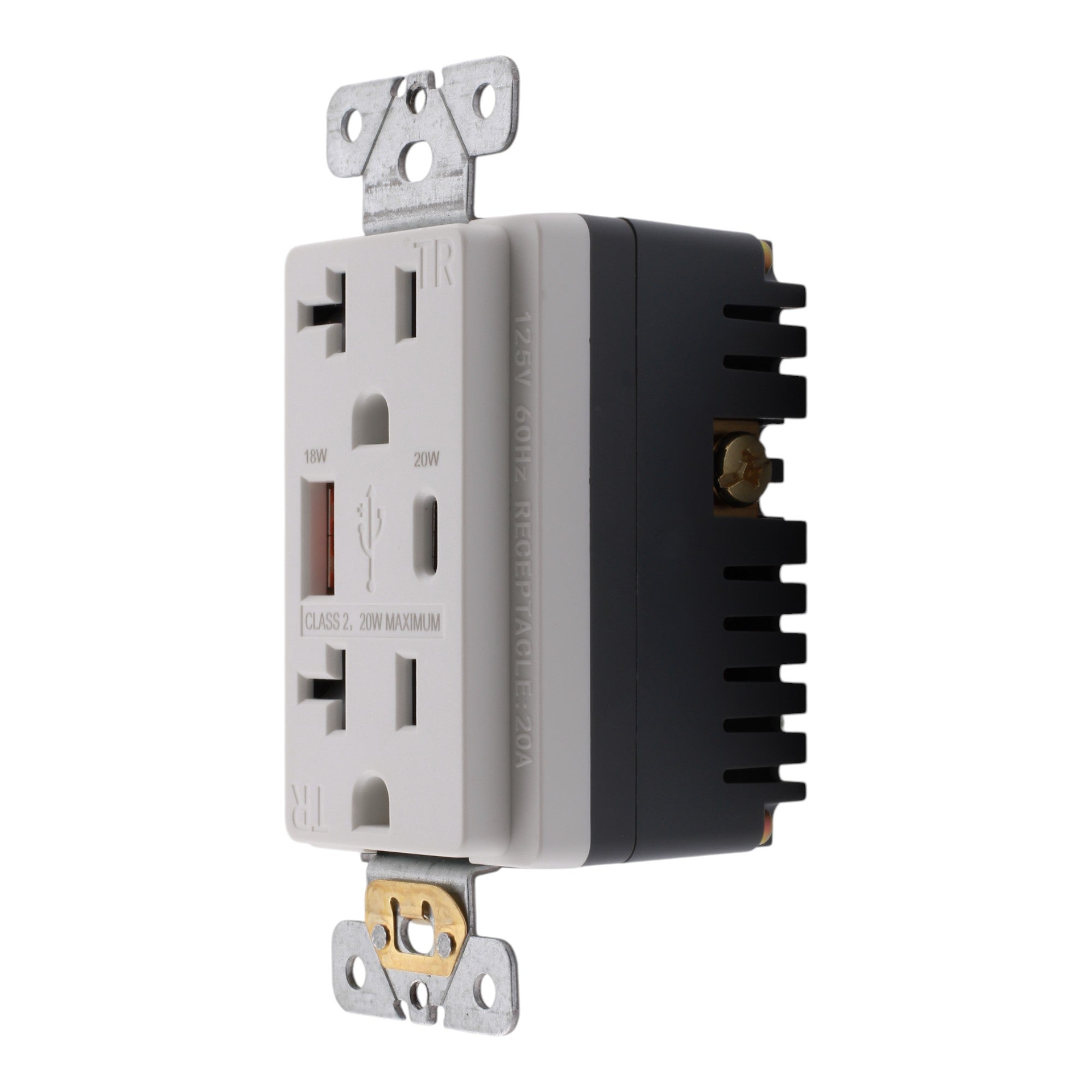 RES POWER 20A USB Outlet, Fast Charging, Type A/C, Tamper-Resistant, cULus Listed, White - Image 5