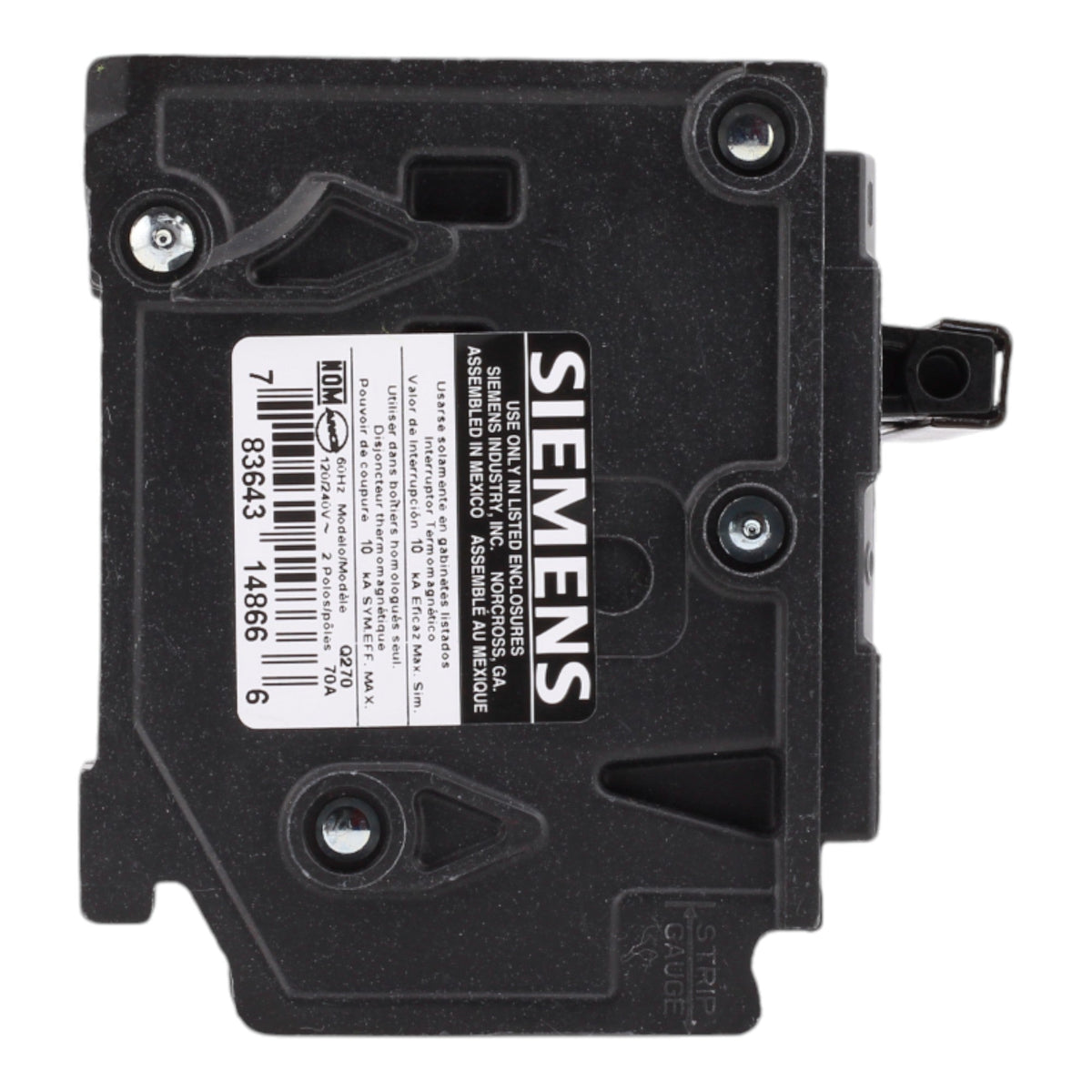 Siemens Q270 70A 120/240V 2-pole Thermal Magnetic Circuit Breaker - Image 5