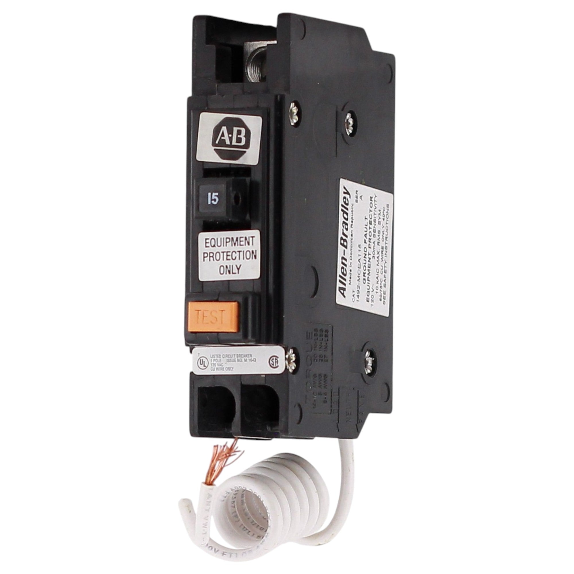 Allen-Bradley 1492-MC, 1492-MCEA115, 15A, 1P, 120V, GFEP, Panel Mount, Circuit Breaker - Image 4