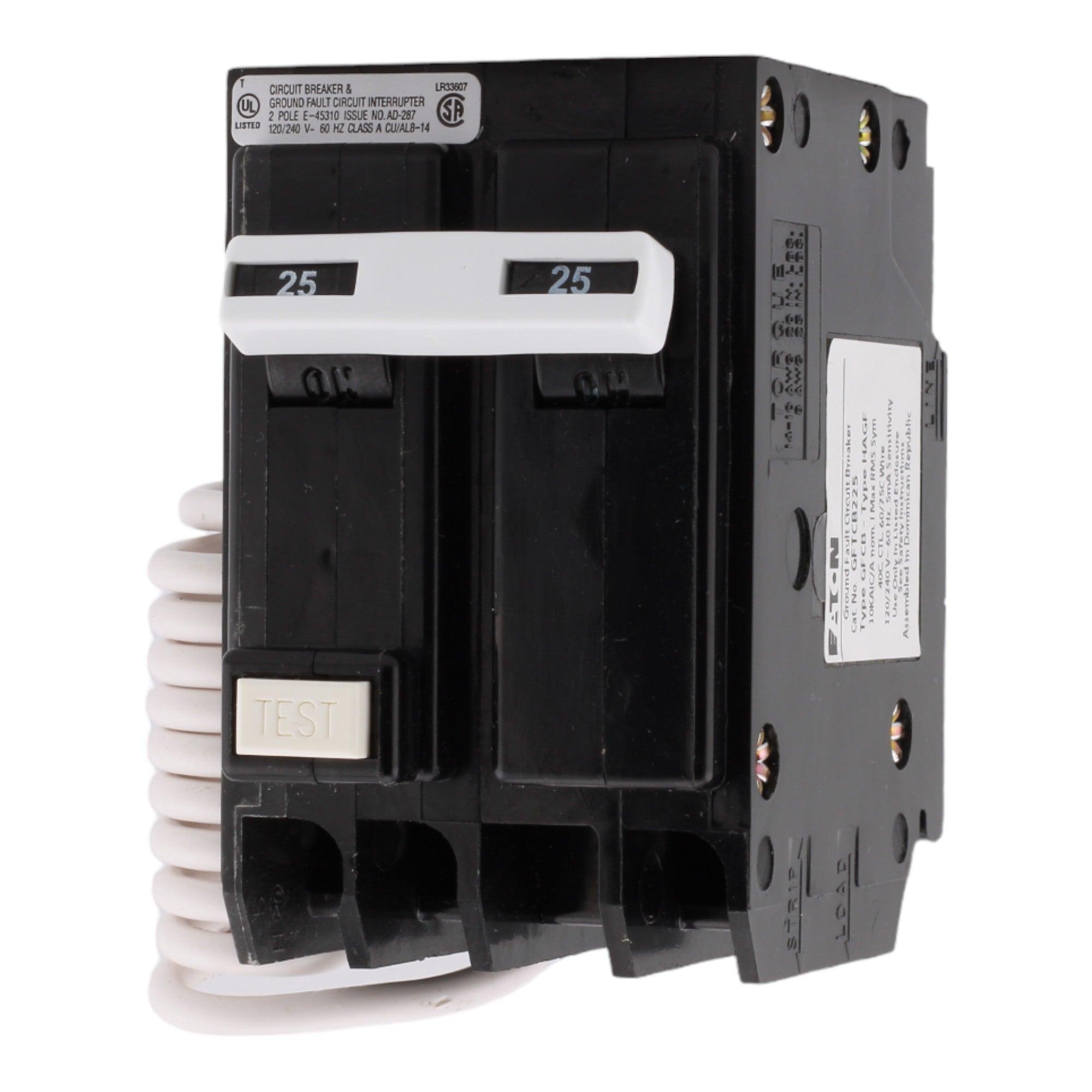Eaton GFTCB225 25 Amp Double Pole 240V Pigtail-Neutral GFCI Ground Fault Circuit Breaker UL - Image 3