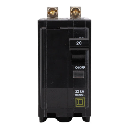 Square D QOB220VH, 20A, 120/240V, 2-Pole Circuit Breaker, Bolt-On, 22kA Interrupt Rating - Image 2