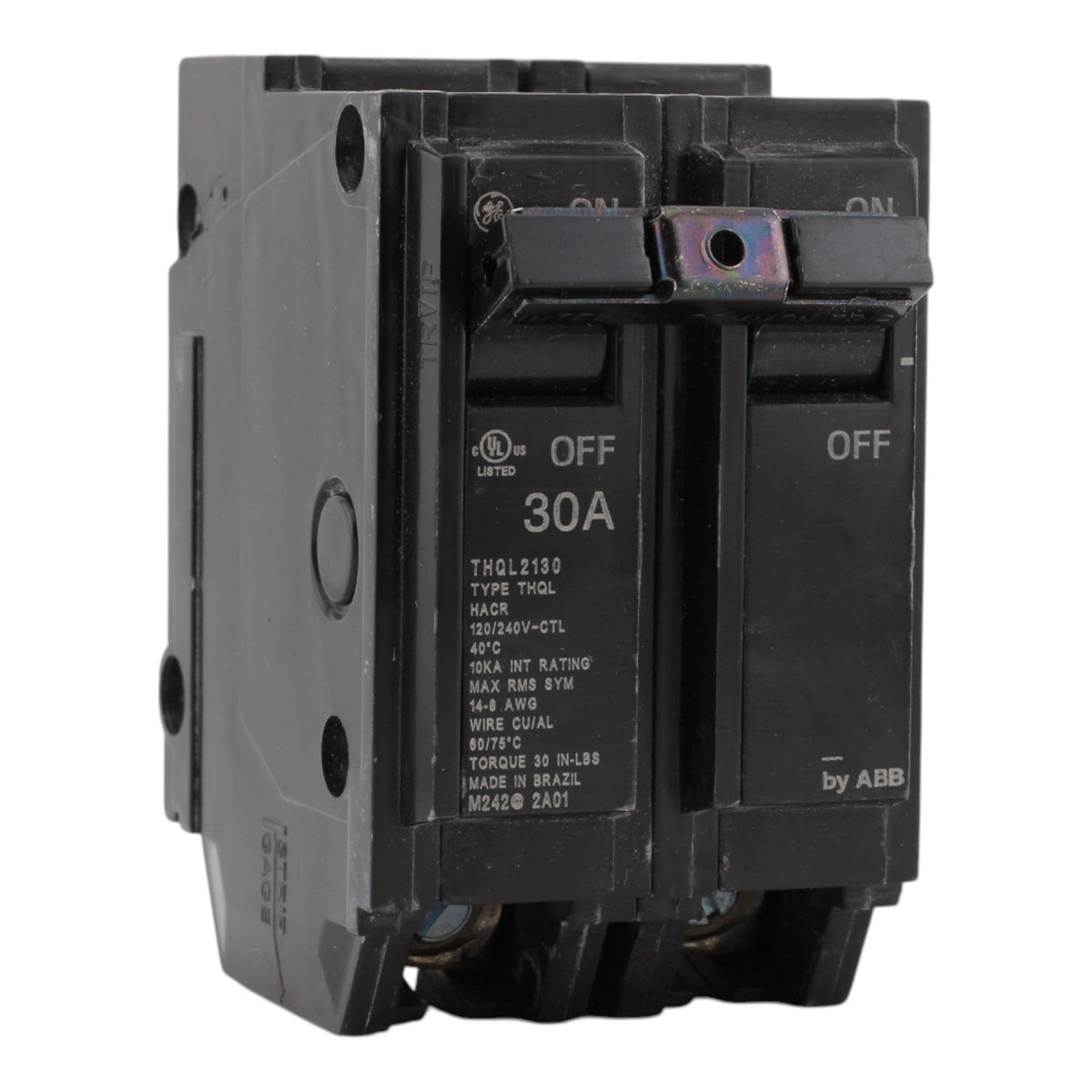 GE THQL2130 30A 2P 120/240V Q-Line Plug-In Circuit Breaker