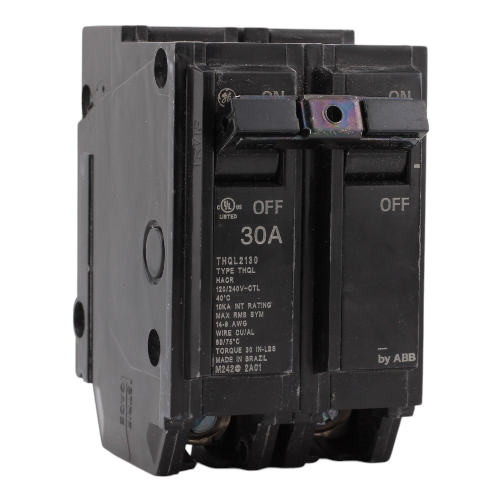 GE THQL2130 30A 2P 120/240V Q-Line Plug-In Circuit Breaker
