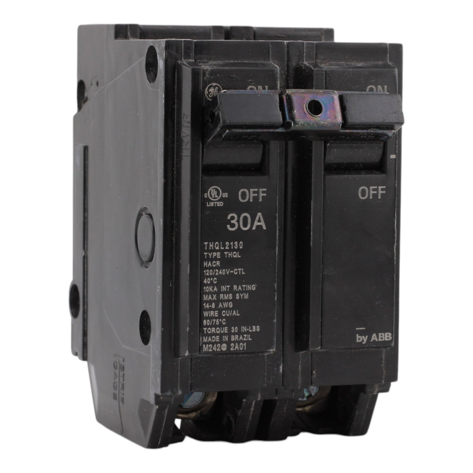 GE THQL2130 30A 2P 120/240V Q-Line Plug-In Circuit Breaker