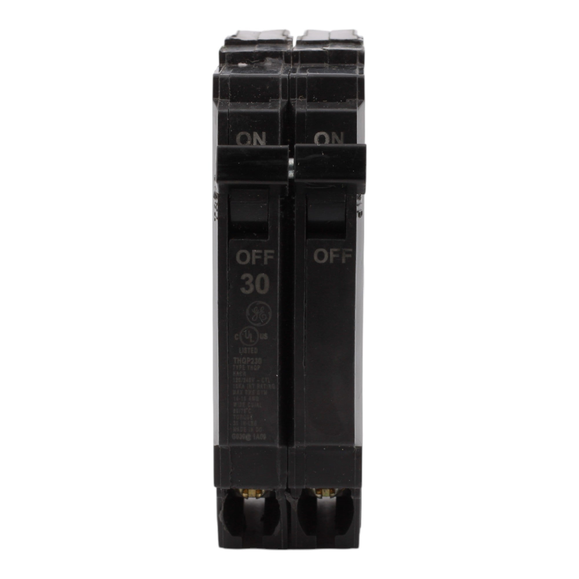 GE THQP230, 30A, 120/240V, 2-Pole Circuit Breaker, Plug-In, for Load Centers and Lighting Panels - Image 2