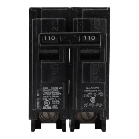 Siemens Q2110H 110A 2P 120/240V Thermal-Magnetic Circuit Breaker - Image 2