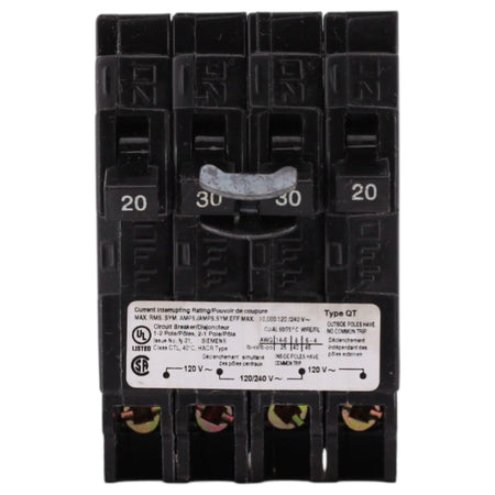 Siemens QT, Q22030CT, (2) 20A 1P, (1) 30A 2P, 120/240V, Triplex, Circuit Breaker - Image 2