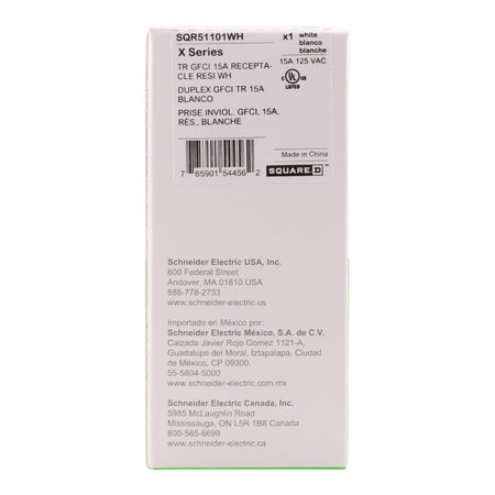 Schneider Electric X Series SQR51101WH 15A 125V GFCI Tamper Resistant Outlet White - Image 4