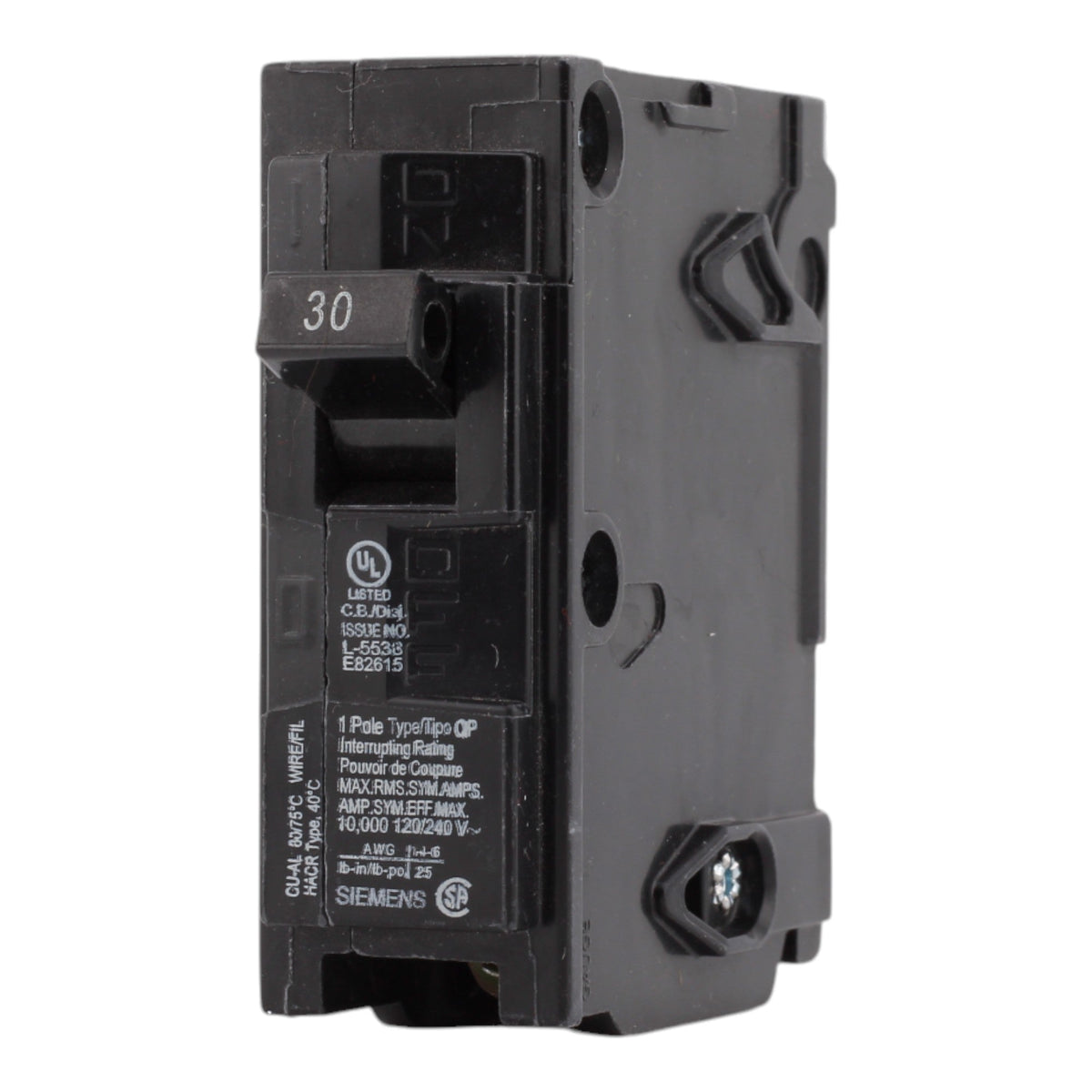 Siemens Q130 30 Amps 120 Volts Single Pole Thermal Magnetic Circuit Breaker, Plug-In Mount for Siemens panels - Image 3