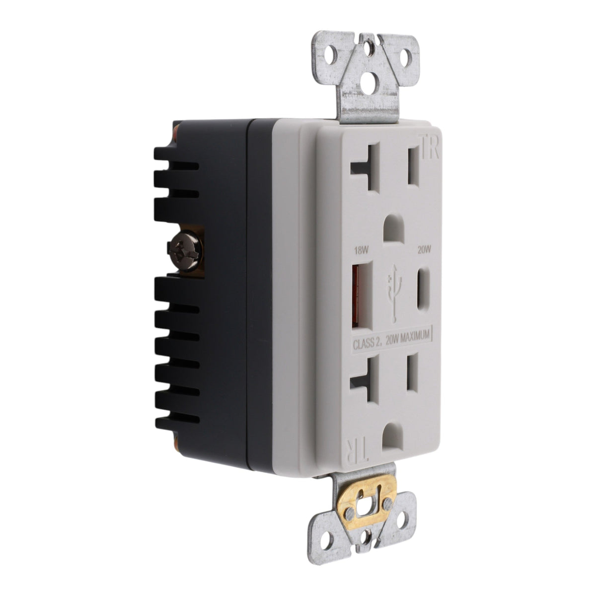 RES POWER 20A USB Outlet, Fast Charging, Type A/C, Tamper-Resistant, cULus Listed, White - Image 4