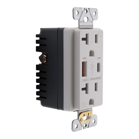 RES POWER 20A USB Outlet, Fast Charging, Type A/C, Tamper-Resistant, cULus Listed, White - Image 4