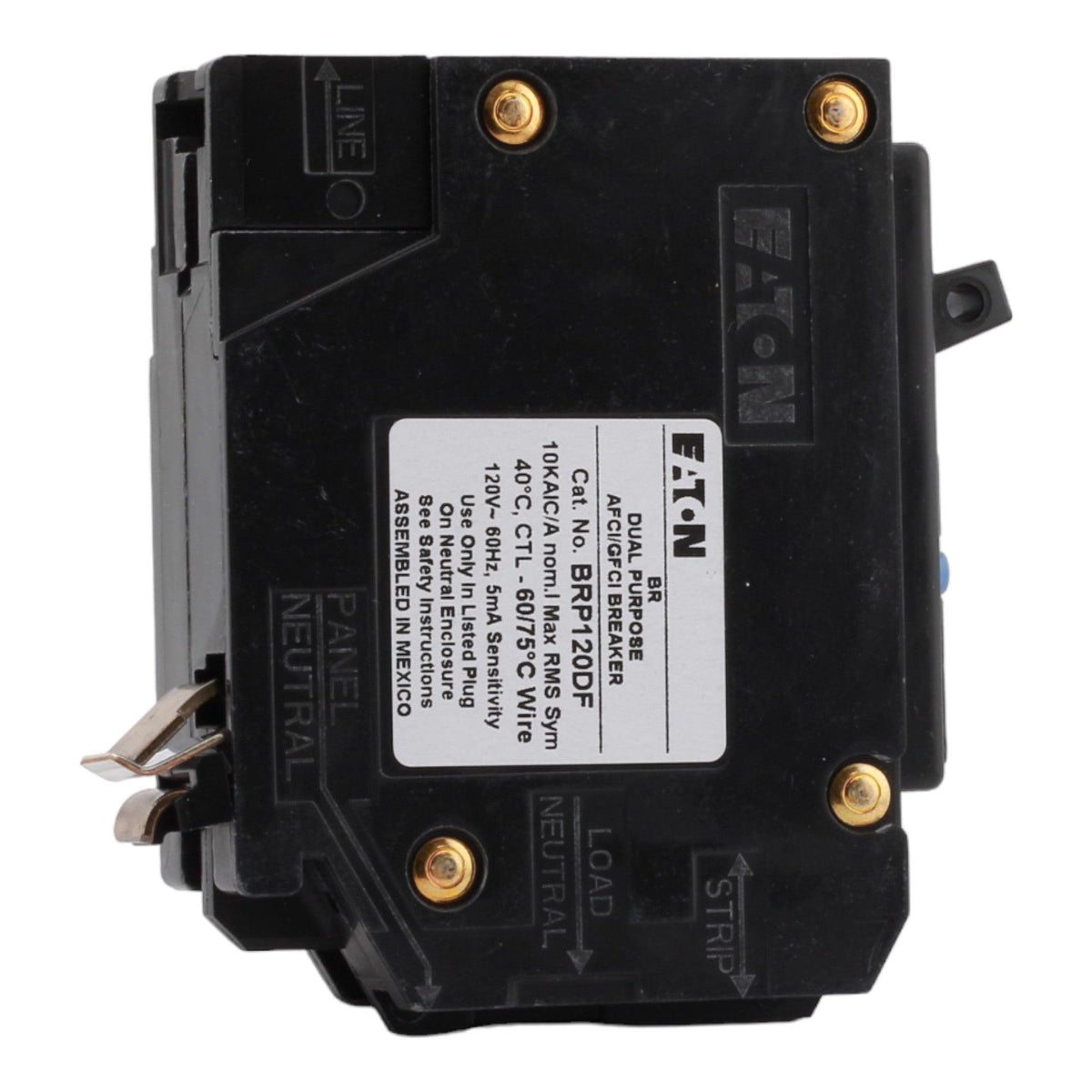 Eaton BR, BRP120DF, 20A, 1P, 120V, AFCI/GFCI, Plug on Neutral, Circuit Breaker - Image 5