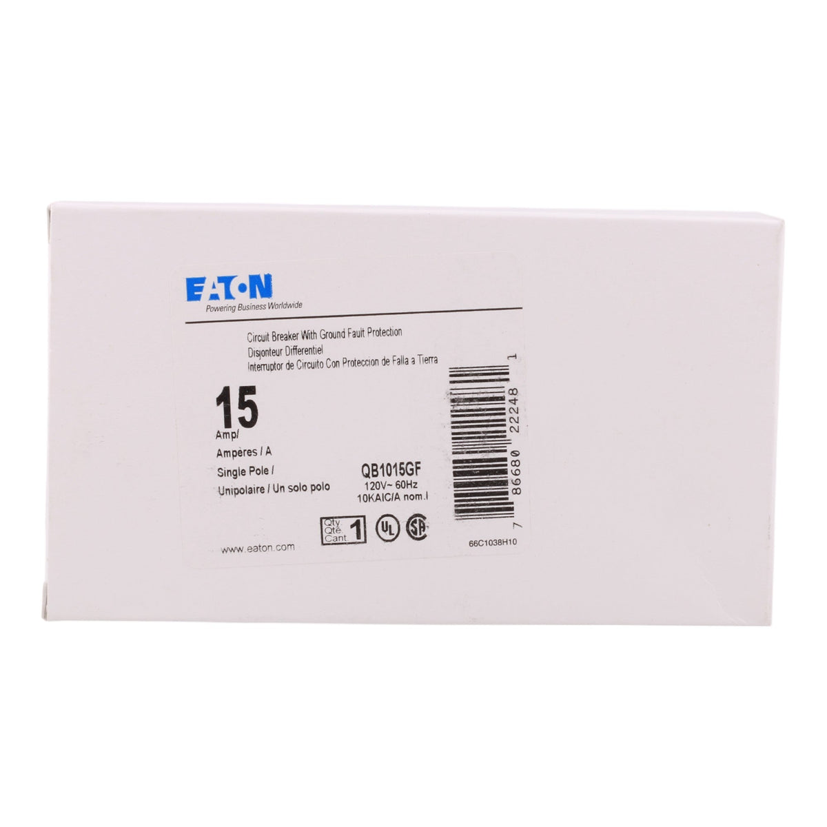 Eaton QB QB1015GF 15A 1P 120V GFCI Circuit Breaker - Image 9