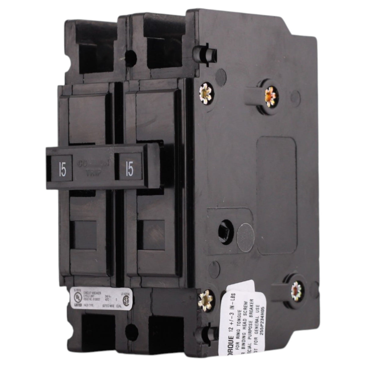 Eaton QC, QC2015H, 15A, 2P, 240V, 10kA, Cable-In/Cable-Out, Circuit Breaker - Image 5