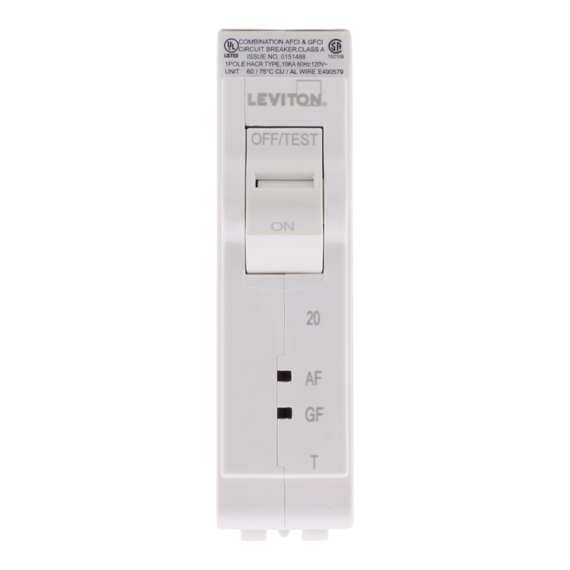 Leviton LB120-DFT, 20A, 120V, 1-Pole Dual Function AFCI/GFCI Circuit Breaker, Thermal Magnetic, Plug-On Neutral, for Leviton Load Centers - Image 2