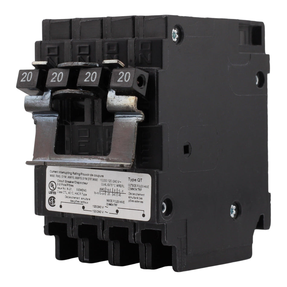 Siemens QT Q22020CT2 20A 2P 120/240V Duplex Circuit Breaker - Image 2