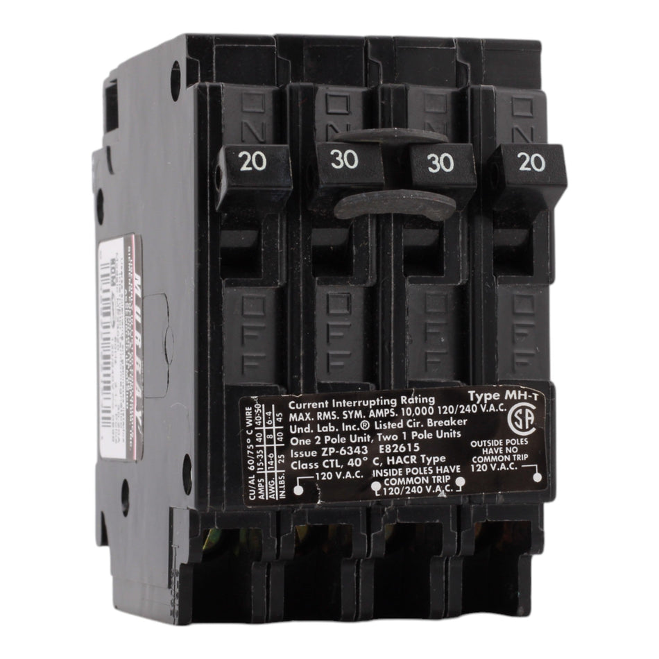 Murray MP23020 30/20A 120/240V 2-Pole Triplex Thermal Magnetic Circuit Breaker, Compatible with Murray and Siemens Load Centers