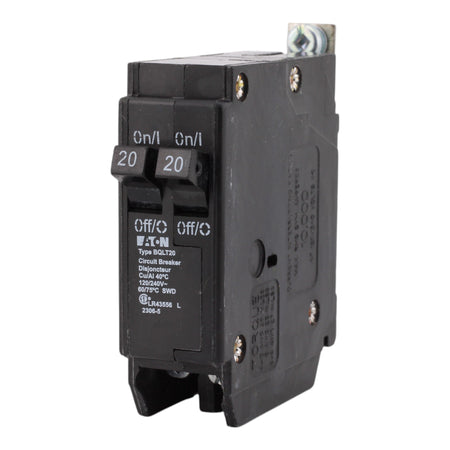Eaton BQLT20 20A 120/240V 2-Pole Tandem Thermal Magnetic Circuit Breaker, Bolt-On, 10kA Interrupt, Type BQL, for Eaton Panels - Image 2