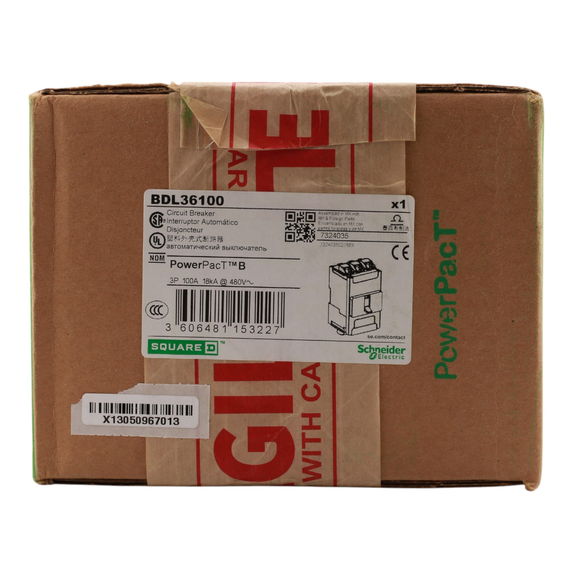 Square D PowerPacT B BDL36100 100A 3P 600Y/347V Circuit Breaker - Image 7