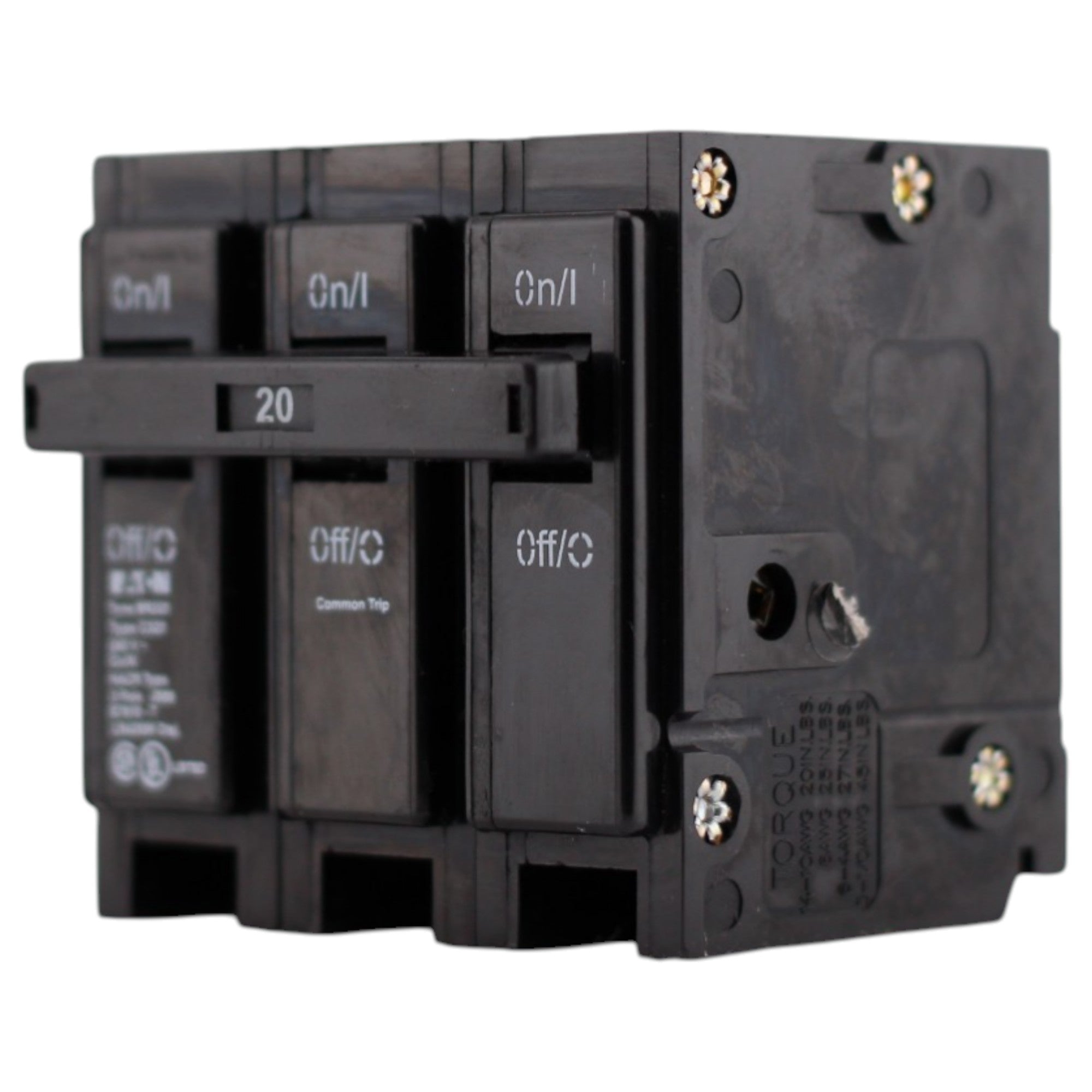 Eaton BR, BR320, 20A, 3P, 240V, Thermal Magnetic, Plug-In, Circuit Breaker - Image 3
