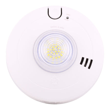 BRK 7020BSL 120V AC Photoelectric Smoke Alarm with LED Strobe and 10-Year Battery Backup